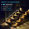 Warm White LED Solar Step Lamp Path Stair Outdoor Garden Lights Waterproof Balcony Light Decoration for Patio Stair Fence Light 240419