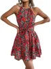 Spring and Summer Style pastoral décontracté à volant grande robe de sangle florale swing Vêtements pour femmes 124