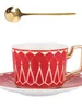 Cafetière Porcelaine Bone Chine Style européen Petite tasse de luxe et plat Set Flower Tea Pull Gift Box Ins