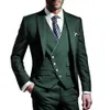 Blancs Men de mariage combinaisons de marié usure de revers Tuxedos Business Party Party 3 pièces JacketPantCostume Homme 240407