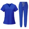 Fashion White Hospital Uniforms Enfermera Beauty Dental Salon Work Ropa de uniforme de uniforme personalizado Jugger Unisex Sets 240410