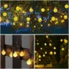 Decorações 60 LEDs de fada solar LEDs LEDs solares LED de LED luminárias 11m impermeabilizadas 8 modos para árvore decoração de decoração de decoração de decoração de festa