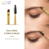 Doktern 5/10pcs weiß schwarz professionell doppelköpfige Augenbrauen Wimpern Make -up Pinsel dünne Haare Großhandel Winkelte Augenbrauenbürste 240418