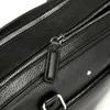 Valigetta in pelle di lusso per uomini sacchetto per computer a colore solido di grande capacità, borsa per laptop imballaggio originale borsetta borsetta con cerniera di alta qualità