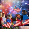 Banner vlaggen Hand geleid Amerikaanse 4e van JY Independence Day USA Patriotic Days Parade Party Flag met Lights S Drop Delivery Home Gard Dhopt