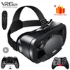 3D VR -гарнитура Умные очки виртуальной реальности 7 дюймов шлем для смартфона Телефон Android Iphone Lens с биноклем контроллера 240424