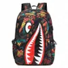 Designer sprayground ryggsäck Ny specialiserad barns skolväska studenthaj personlig tryck stor kapacitet lätt avslappnad minimalistisk väska 426