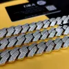 Bijoux hip hop de 20 mm D Couleur VVS1 Diamond Moisanite Cuban Link Bracelet 925 Silver Cuban Link Chain Fashion Bracelet for Women