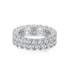 Clusterringen S925 Sterling zilveren hartvormige zirkoonring zoete koele pai diamant licht luxe kleurrijke sprankelende bruiloft