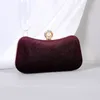 Shoulder Bags Retro Velvet Deep Blue Black Wine Red Evening Bag For Women Pearl Rhinestone Clutches Handbags Prom Party Bolsas