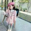 Clothing Sets Girls Clothes Vintage Children Suit Kids Coat Skirt Two Piece Outfits Baby Toddler Spring Autumn Matching Dresses