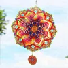 Decoratieve beeldjes 1 stuk Mandala Wind Spinner Metal 3D Roterende Windchimes Luxe Art Garden Hangende Outdoor Decoratie Roestvrij staal