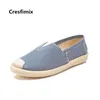 Casual schoenen Cresfimix zapatos de mujer vrouwen patroon zachte platte vrouwelijke comfortabele zomerdoek slip op dame schattig rood A245