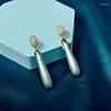 Boucles d'oreilles étalon 2024 rétro dames longues drop drop perl s925 fashion en argent simple simple