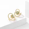 Boucles d'oreilles 925 Silver Open Shiny Zircon hypoallergénique pour les femmes créatrices irrégulières de luxe Engagement Gift Bijoux Accessoires