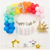 Décoration de fête 71pcs / Set Golden Crown Balloon Baby Shower Decor Supplies Kids Happy Birthday Decorations Ball Garland Arch Kit