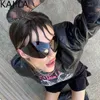 Güneş Gözlüğü Büyük Boy Y2K Punk Çıkarsız Güneş Gözlüğü Kadınlar Büyük Çerçeve Steampunk Kelebek Kalkan Güneş Gözlükleri Lady 2000s Goggle Eyewear T240428