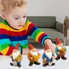 4pcs Minyatür Bahçe Gnome Figürinler Minyatür Tomte Nisse Cüce Elf Gnomes Figür Süslemeleri İç Mekan Dış Mekan Saksı 240419