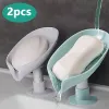 Piatti per bagno porta sapone a forma di foglia sapone aspirazione tazza di spugna portatile per scarico di scarico della cucina Accessori per il bagno