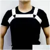 Behas stelt lederen tops mannen harnas erotische bondage nachtclubkleding gay shoder body kist spier riem riemen hombre kostuums sets 9644276 otpzr