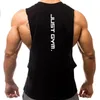 Marque Just Gym Clothing Fitness Mens Côtes coupés Coupage Tshirts Drop-trous d'arming Bodybuilding Tops Workout Sans manches gilet 240410