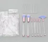 Makeup Brushes 7Pcs Empty Clear Handle Portable and Glitter with Cosmetic Bag Over DIY Brushes Set2909531