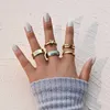 Anéis de casamento Memolissa Gold Color Heart Rings Rings Rings para Homens Mulheres Casal Amantes Anel Conjunto de Jóias da moda da moda Presentes