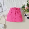 Kleinkind-Baby-Girl-Rock-Set Rüschenhülsen und Mini A-Line-Gürtelrock 2PCS-Sommeroutfits