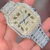dual tone Cuban A1025 with VVS Moissanite iced out bused down hip hop personalized watch