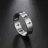 Bandringar Cooltime Gothic Cross Par Ring rostfritt stål Jesus Cross Finger Ring for Men 2024 Fashion Punk Jewellry Wedding Gift Q240427