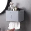 4 boîtes de tissu en plastique avec boîtier étanche à rangement multifonctionnel de rangement mural de salon non perforé et ustensiles de salle de bain