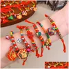 Bracelets de liaison chaîne Bracelet Bracelet de Style chinois Festival de bateau Dragon Boot Lovely Small Zongzi Children Hand Drop Lipt