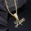 Colliers pendants Collier de lettre d'amour doux et brillant Match Classic 4 mm Chaîne de corde Unisexe Valentin "Sof Gift Women Men