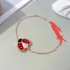 Hoge standaard armband Geschenkkeuze Goud Zeven sterren Ladybug Flower Bracelet Vrouw 18K Wit insect met gemeenschappelijke VNAIN