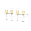 Kitchen Storage Champagne Holder Mounted Acrylic Wall Wine Party Glass Under Cabinet Rack Hanging Clear For