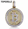 Topgrillz Hip Hop Gold Color Plated Out Out Micro Pave Zirconia round inludant Necklace for Men Women 7835241