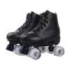 Laarzen roller skates schoenen quad wielen schaatsen volwassen unisex dubbele rij roller schoenen buiten glijdende sport sneaker lederen schoenen cadeau