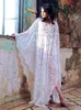 Robes de fête 2024 Bohemian Broider Summer Beach Robe Femme Plus taille plagewear lâche Kaftan Sexy Half Mancheve Mariffon Maxi Robe N746