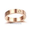 High-end Carteer Luxury Ring High Edition 18K Rose Gold Classic Ring Au750 Men and Womens Wedding V Love Signature