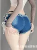 Shorts femminile Donne Denim Sexy sexy seducente Flirt uniforme Lace su Nappel Legate cave Legioni Short Summer Jeans Tentation Mupy Mupy