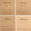 New Dogeared Necklace With Card The Zodiac Sign Gold Plated LeoAriesVirgo Pendant Noble And Delicate Choker Valentine Day Christ9362004