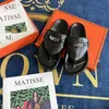 2024 Designer Slides sandals H Slippers Beach Classic Flat Sandal Luxury Summer Lady Leather Flip Flops Men Women 35-44