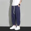 Pantaloni casuali primaverili ed estivi in cotone harun in cotone leggero sciolto 240422