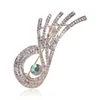 Brosches 2024 1st Retro Eye Shape Brosch Crystal Rhinestones for Women Wedding Dress Accessories Gift Pins