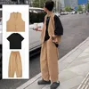Men's Tracksuits American High-end Workwear Vest Suit Boys In Spring Summer Japanese Fashion Handsome Casual Top Aesthetic Cityboy Chic