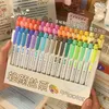 35 Colors Highlighter PEN مجموعة علامات الطرف المزدوجة أقلامات التلوين الفلورسنت جورنالج الباستيل Papeleria Kawaii القرطاسية Marcadores 240423