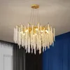 Pendurado Luz de Luxúria Moderna de Luxúria Quarto de jantar Candelieiro Lâmpada de cristal Luz de cristal Luz nórdica