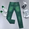 Projektant Kuegou High End Ghost Green Green Dżinsy dla mężczyzn 2024 Spring and Jesien