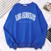 Street Trend Womens Pilluvers Los Angeles California Letter Imprimés Sweatshirt Sweet Sweat-shirt de l'équipage doux 240428