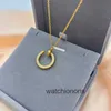 Hoogwaardige luxe ketting kajia nagel ketting met diamant inleg licht luxe en veelzijdige eenvoudige sleutelbeen keten dames hoge versie volledige sieraden